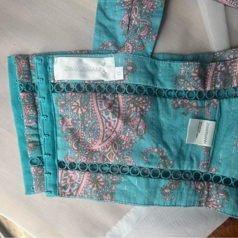 Zimmermann Realm Paisley Square Crop Top - Picture 6 of 7